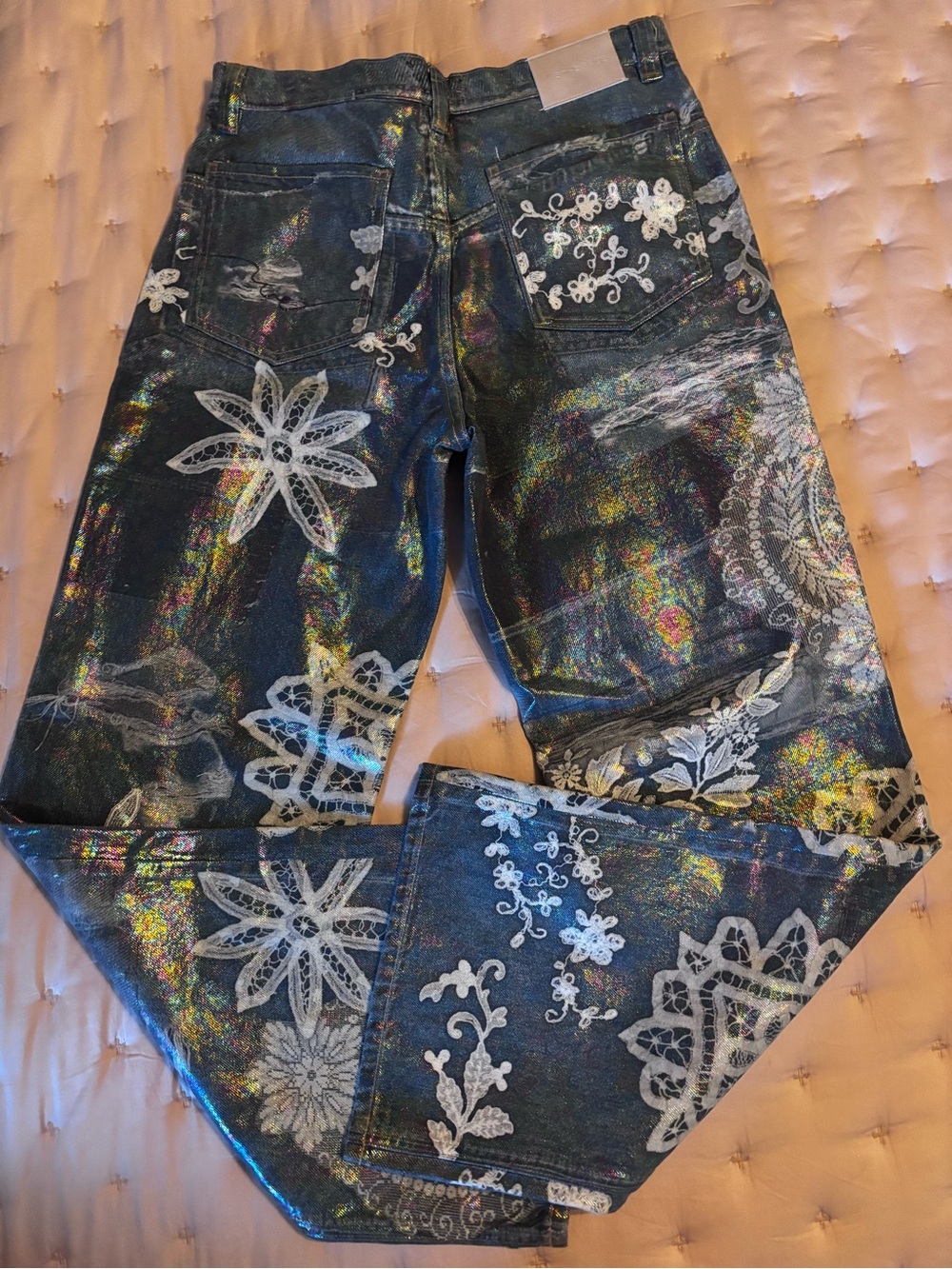 We The Free Tinsley Printed High-Rise Illusions Jeans Size 30 NWOT - Picture 5 of 6